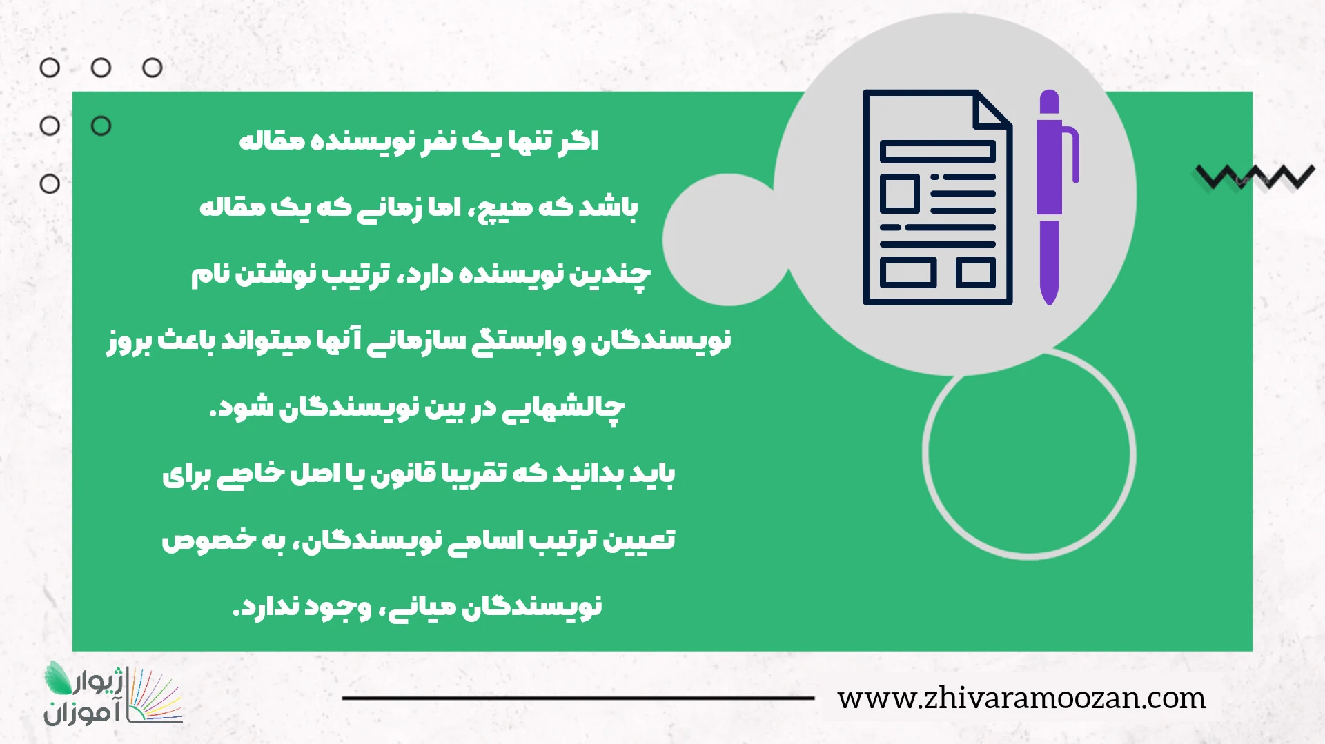 ترتیب نوشتن اسم نویسندگان مقاله