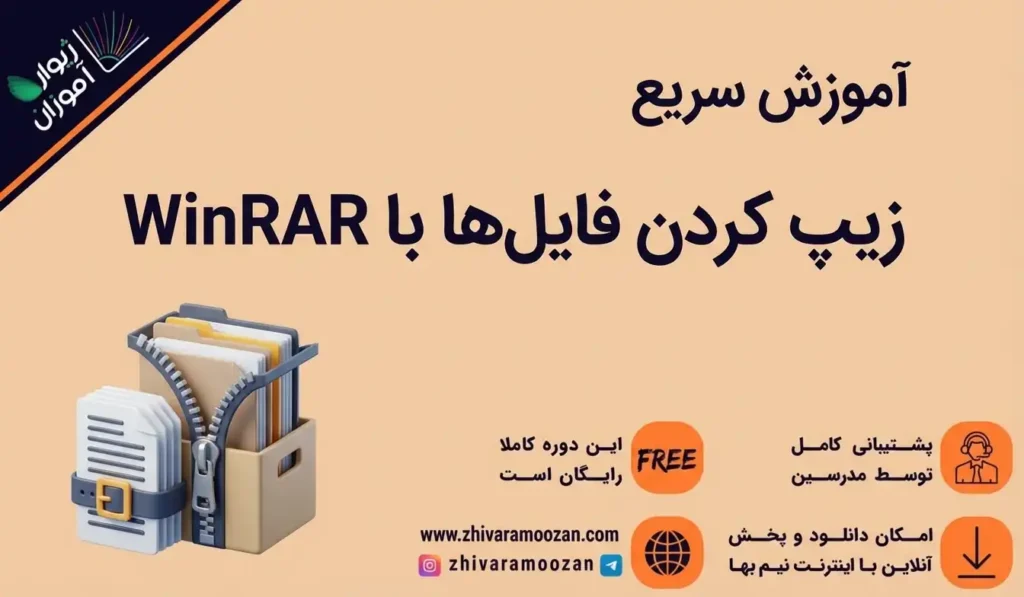 آموزش زیپ کردن فایل‌ها با WinRAR _ میکرو دوره رایگان و کاربردی