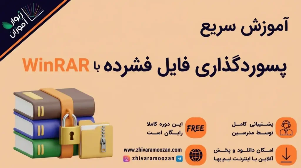 آموزش پسوردگذاری روی فایل‌ فشرده با WinRAR _ افزایش امنیت فایل‌ها