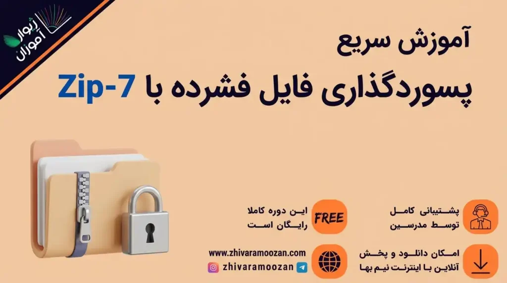 آموزش پسوردگذاری روی فایل‌های فشرده با 7‑Zip _ میکرو دوره رایگان