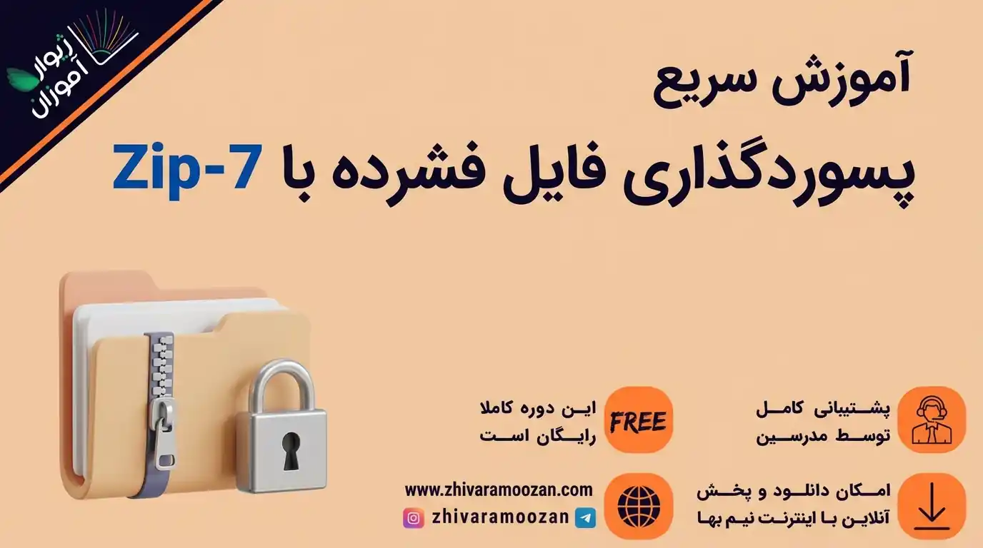آموزش پسوردگذاری روی فایل‌های فشرده با 7‑Zip | مینی‌دوره رایگان